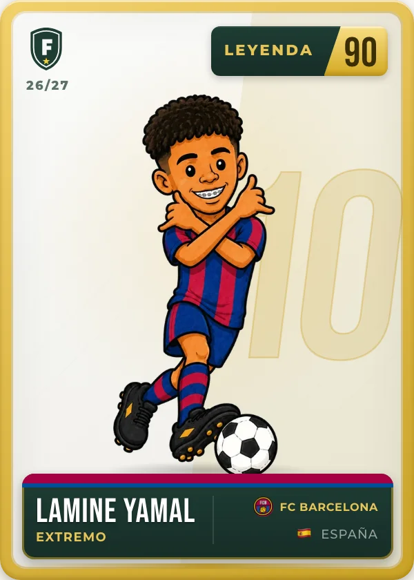 Cromo de Lamine Yamal, leyenda, 90