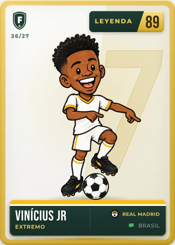 Cromo de Vinícius Jr, leyenda, 89